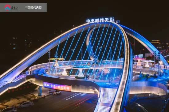 China Manufacturer Customized Design Overpass Cross Street Steel Structure Bridge