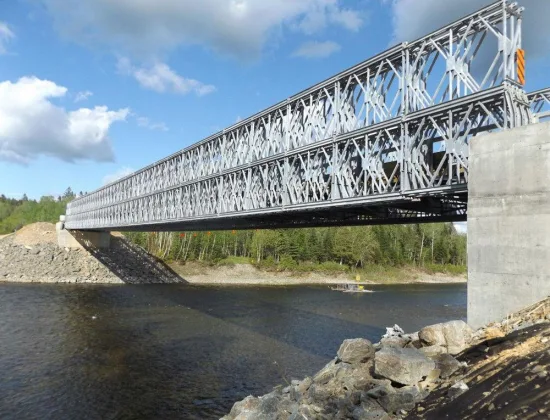 Military Style Single/Double Layer Prefab Metal River Bridge Prefabricated Temporary Portable Compact 200 Steel Structure Truss Bailey Bridge